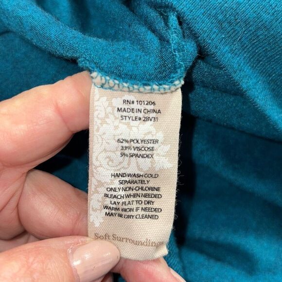 Soft Surroundings Medeline Hanker chief Tunic Layered Pullover Top Legion Blue M - Picture 12 of 13